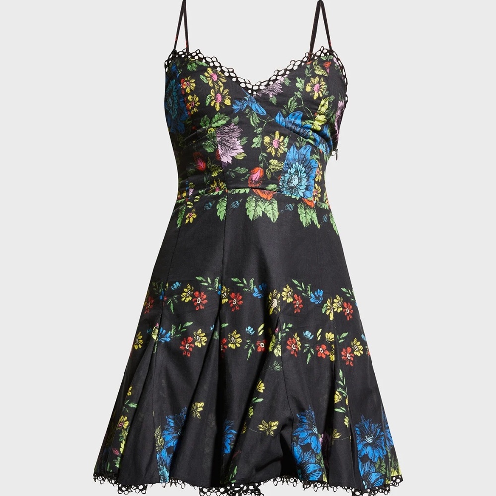 CHARO RUIZ IBIZA Cania Floral Lace-Up Back Mini Dress